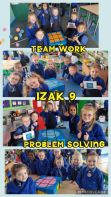 Maths Week Ireland Primary 2CD were working in teams to do Izak 9 challenges. They collaborated to problem solve and make decisions on how to make eac